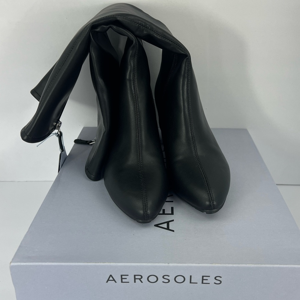 AEROSOLES WOMENS BRYNN BOOTS,TAPERED TOES,FAUX LEATHER ORTHOLITE INSOLE,SIZE 8M